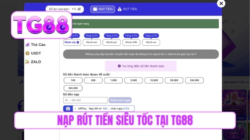 Nạp rút tiền siêu tốc tại mvp999